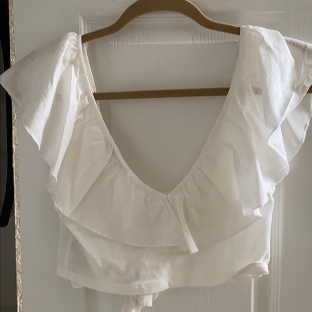 Linen Ruffled Top - Picture 2 of 2